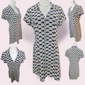 Black and White Geometric Parttern Mini Dress